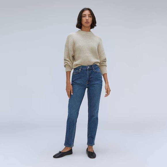 Everlane The Original Cheeky High Rise Straight Denim Jeans Washed Midnight 26 - Picture 3 of 13